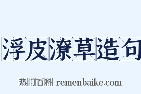 浮皮潦草造句是什么意思的图片